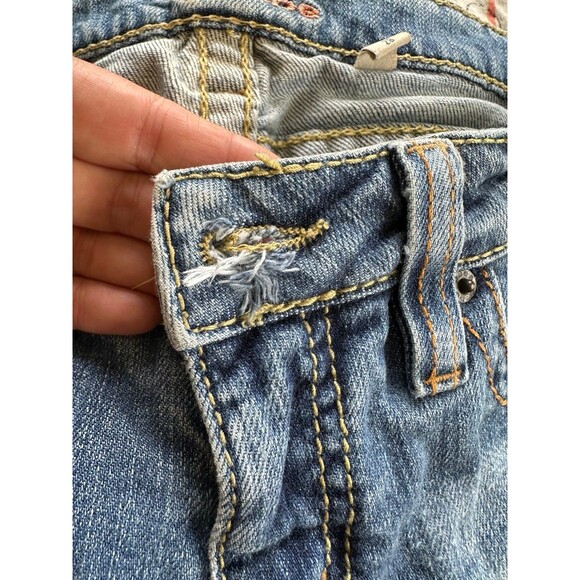 Vintage Y2K Bebe Kayla 5 Pocket Cropped Capri Medium Washed Denim Jeans 28 - Picture 7 of 7